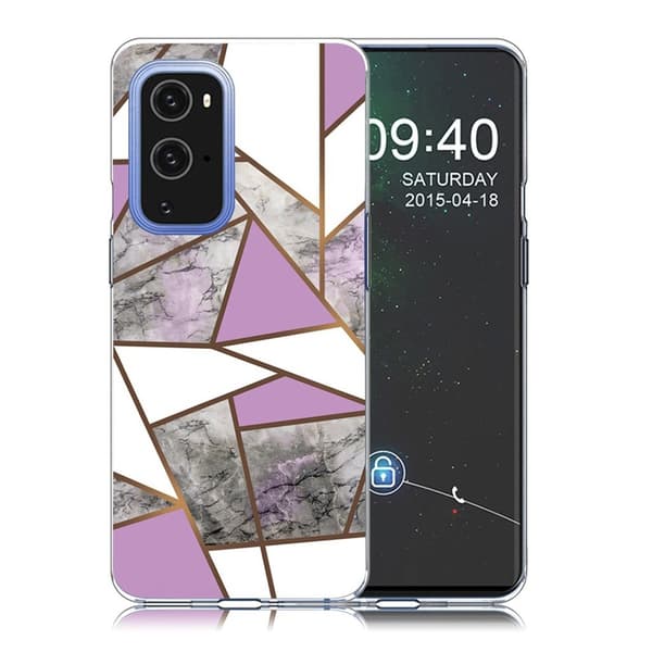 Marmormotiv OnePlus 9 Pro skal - Lila / Vit / Grå Marmor multifärg