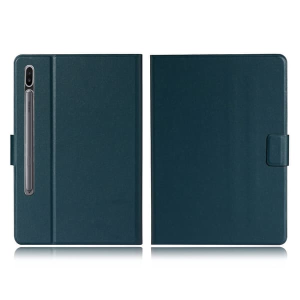 Samsung Galaxy Tab S7 simple læder flip etui - Dark grøn Green