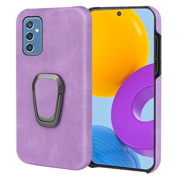 Stötsäkert läderfodral med oval kickstand för Samsung Galaxy M52 5G - Lila Lila