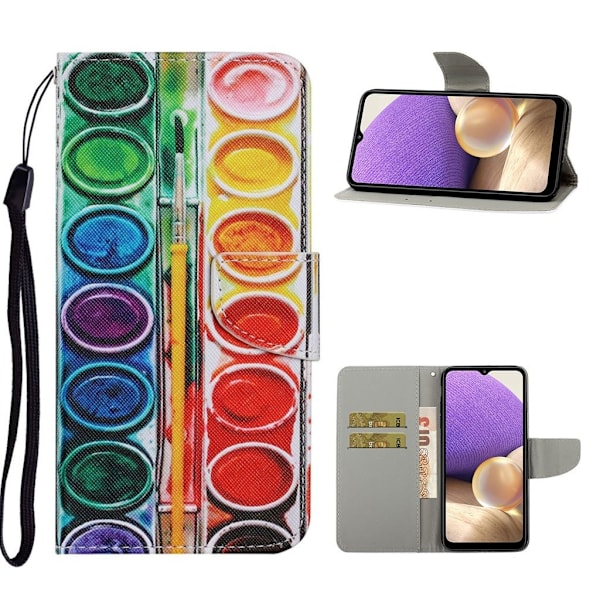 Wonderland Samsung Galaxy A32 Läppäkotelo - Paint Tray Multicolor