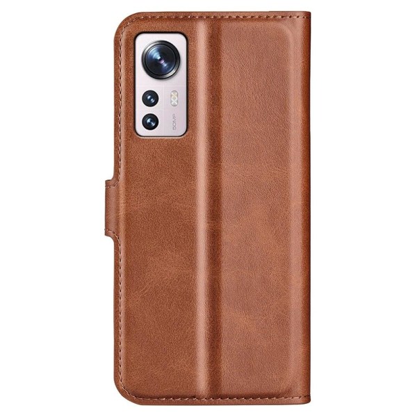 Hållbart konstläder Xiaomi 12 Lite fodral med plånbok - Brun Brun