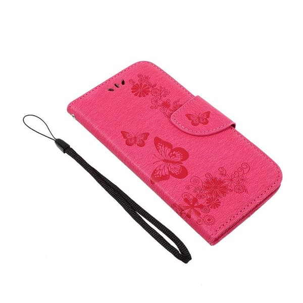 Butterfly läder Huawei Honor 8 Lite fodral - Rosa Rosa