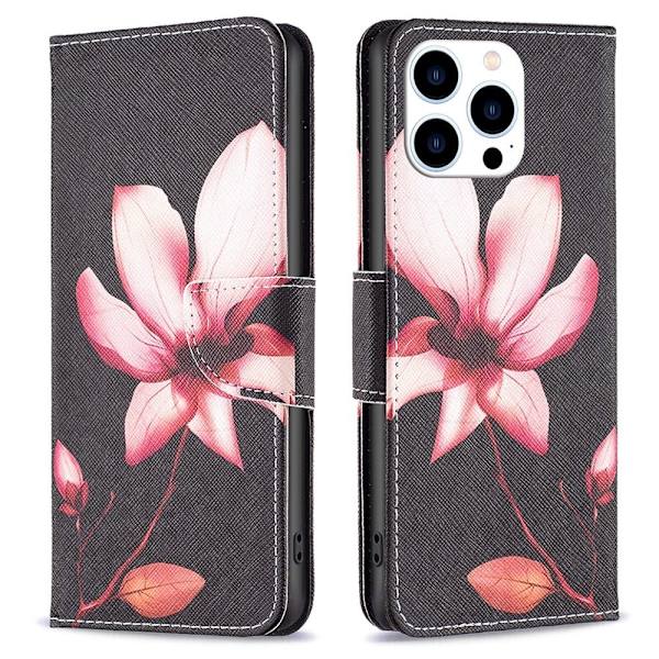 Wonderland iPhone 15 Pro Max flip etui - Pink Blomst Pink
