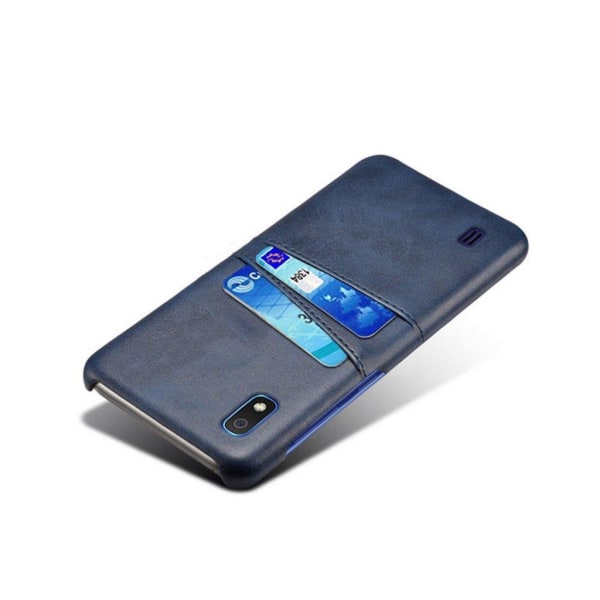 Dual Card Samsung Galaxy A10 cover - Mørkeblå Blue