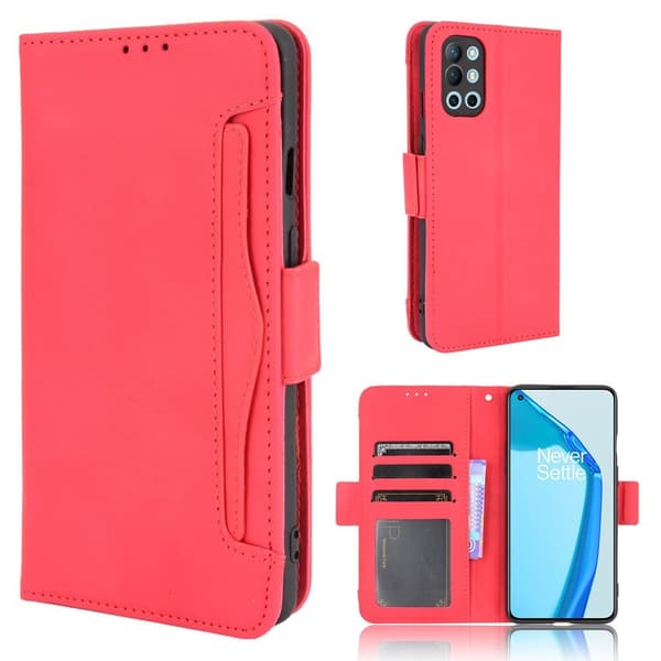 Moderni Nahkalaukku For OnePlus 9R - Punainen Red