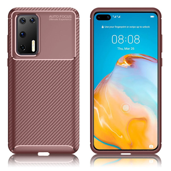 Carbon Shield Huawei P40 deksel - Brun Brown