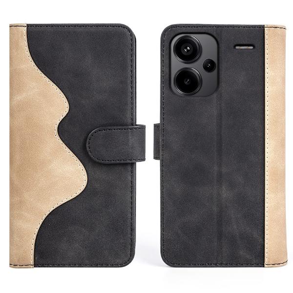 To-farvet Xiaomi Redmi Note 13 Pro Plus læderetui - Sort Black