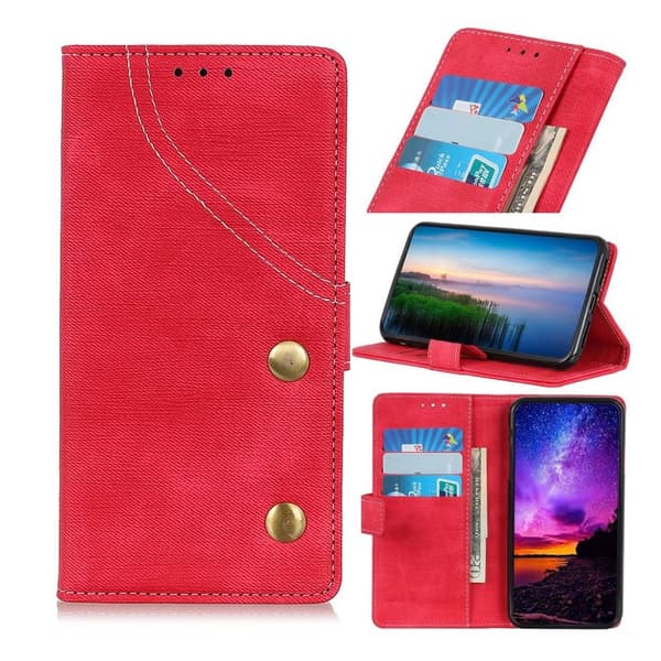 Sony Xperia 10 Plus Jeans läderfodral - Röd Röd
