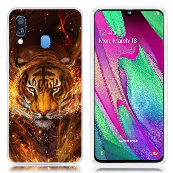 Deco Samsung Galaxy A40 deksel - Tiger Multicolor