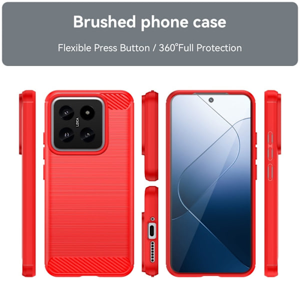 Carbon Flex Xiaomi 14 deksel - Rød Red