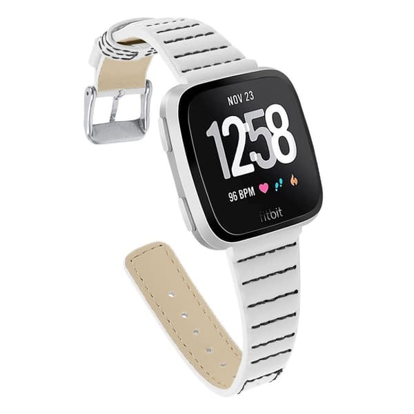 Fitbit Versa / Versa Lite aito nahkakellon ranneke - Valkoinen White