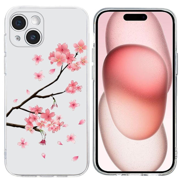 Vibe iPhone 15 deksel - Plommeblomst Pink