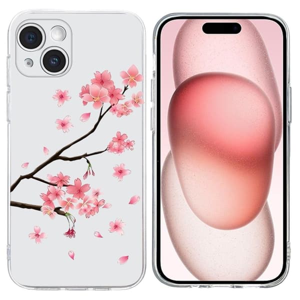 Vibe iPhone 15 -kansi - Luumun Kukka Pink