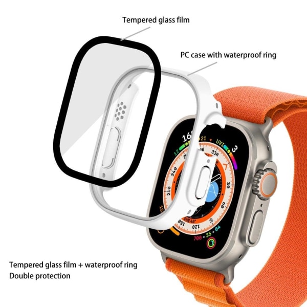 Apple Watch Ultra-cover med hærdet glas - Hvid White