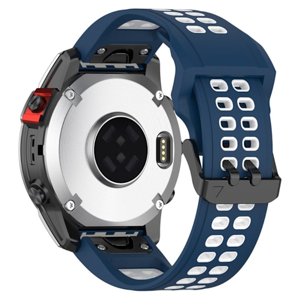Garmin Enduro 2 / Tactix 7 / Fenix 7 tofarvet silikone urrem - Blå / Hvid Blue