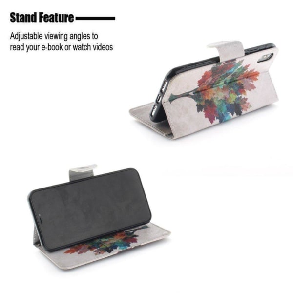 iPhone 9 Plus mobilfodral syntetläder silikon plånbok stående tr multifärg
