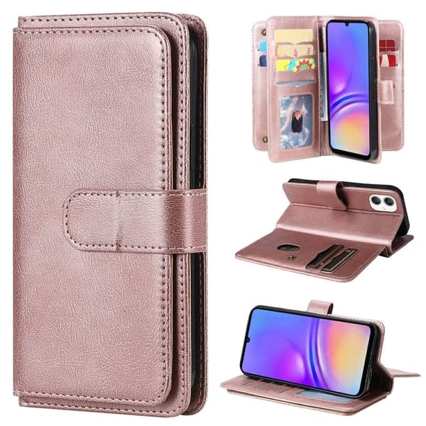 Samsung Galaxy A06 etui med pung & 10 kortpladser - Rødguld Pink