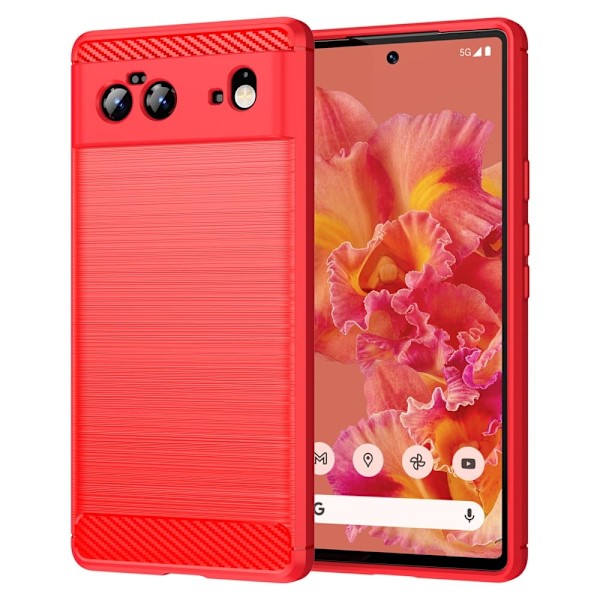 Carbon Flex Suojakotelo Google Pixel 6 - Punainen Red