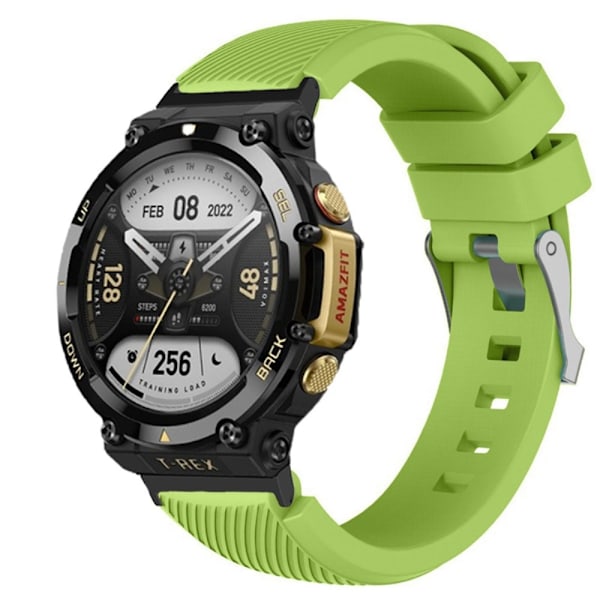 Amazfit T-Rex 2 silikoneurrem i twill-design - Fluorescerende Grøn Green