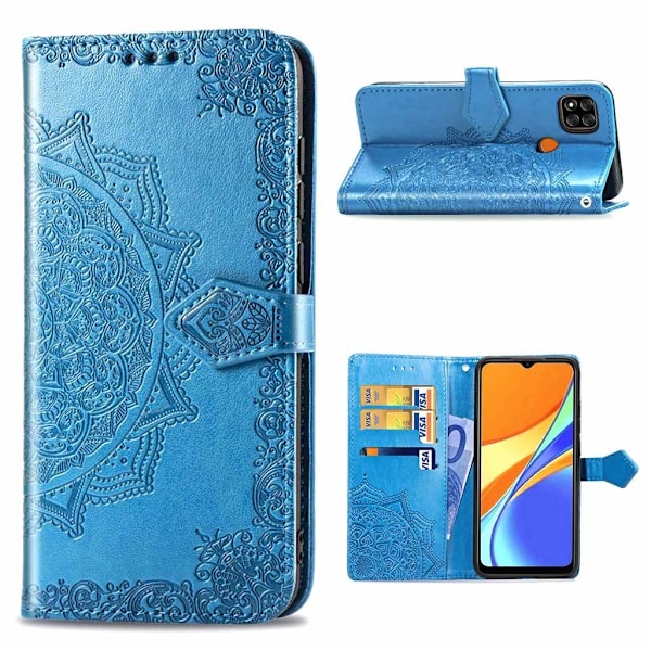 Mandala Xiaomi Redmi 9C Läppäkotelo - Sininen Blue