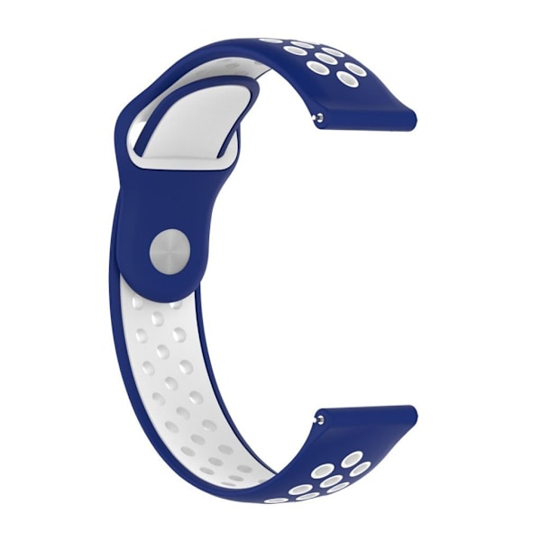 Fossil Q MARSHAL Gen2 / Huami Amazfit Watch 2/1 klockarmband silikon värmeavledande dubbelfärgad urholkad design - Blå och vit multifärg