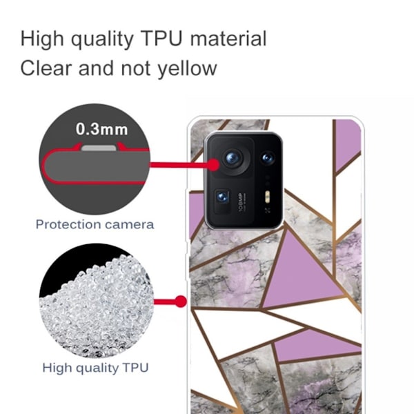 Marmormotiv Xiaomi Mix 4 skal - Lila / Vit / Grå Marmor multifärg