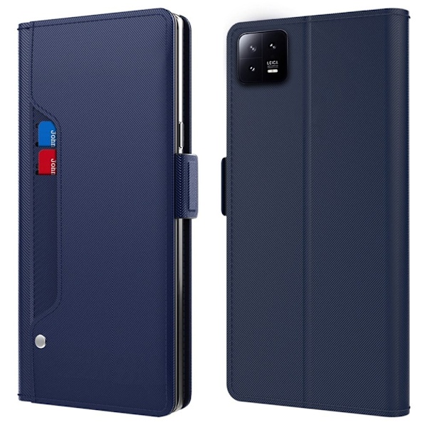 Phone Etui med Make-up Mirror og Slick Design til Xiaomi 13 Pro - Blå Blue