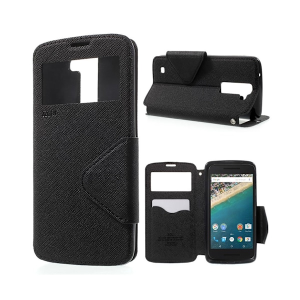 Roar Korea LG K8 Læder-etui med vindue - Sort Black