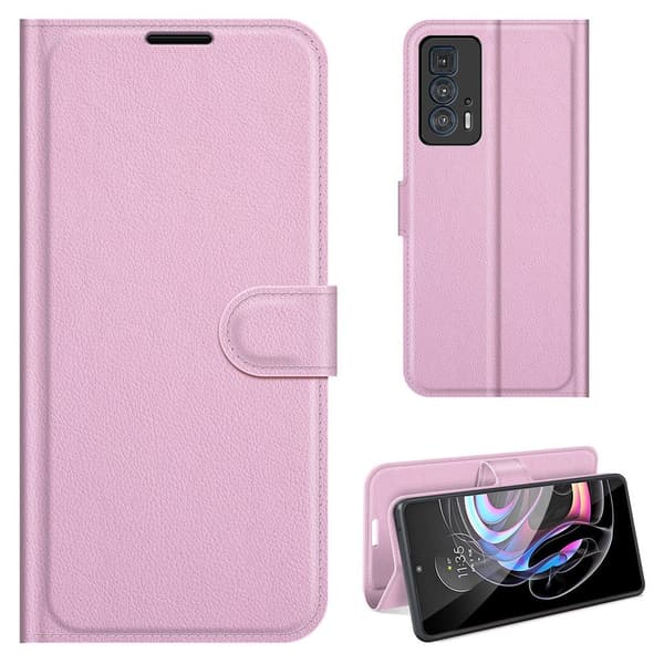 Classic Motorola Edge 20 Pro Läppäkotelo - Pinkki Pink
