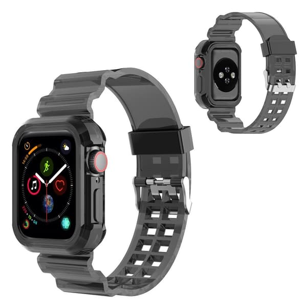 Apple Watch Series 6 / 5 40mm silikone framed rem - transparent sort Black