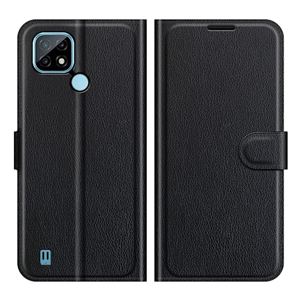 Classic Realme C21 flip kuoret - Musta Black