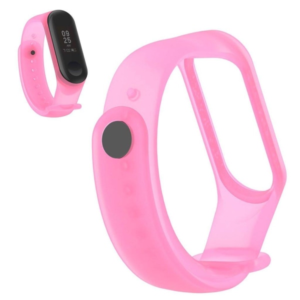Xiaomi Mi Smart Band 6 / Band 5 translucent silicone watch strap Pink