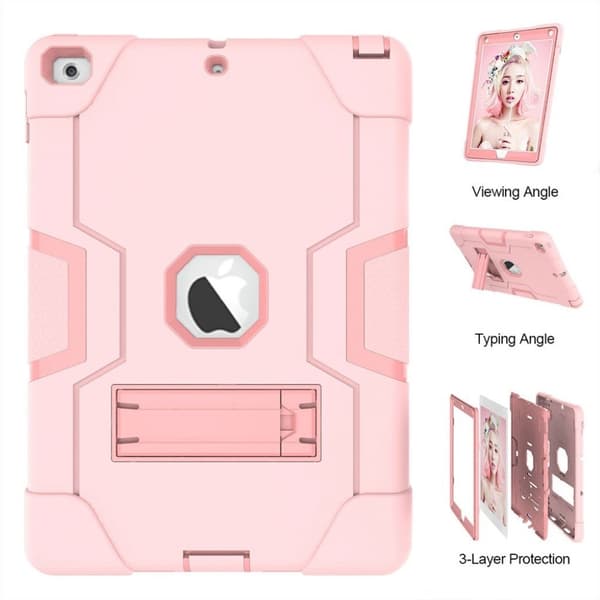 iPad (2017) Deksel laget av plastikk og silikon - Rosa Pink