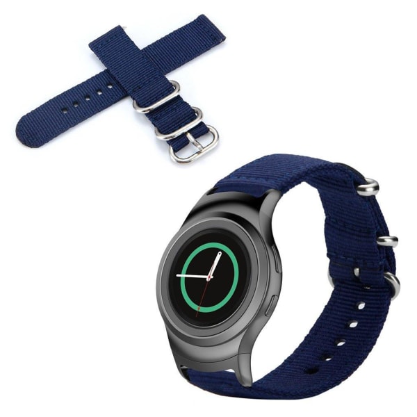 Samsung Gear S2 durable nylon watch band - Dark Blue Blå