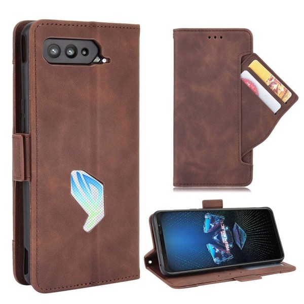 Modern-styled Læder Pung Etui til Asus Rog Phone 5 - Brun Brown