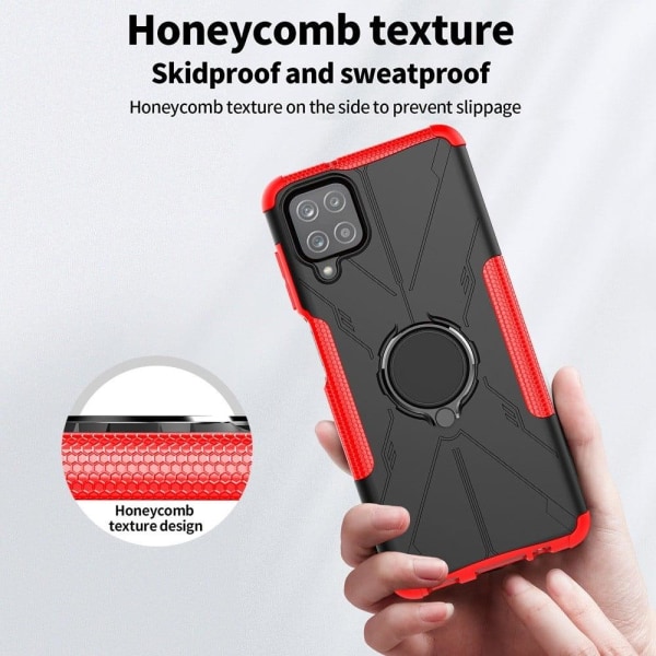 Kickstand-skydd med magnetisk platta för Samsung Galaxy A12 5G - Blå Blå