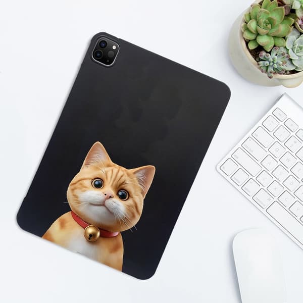 iPad Pro 11 (2021) / (2020) / (2018) Case Pattern Printing Slim Flexible Tablet Protective Cover - Shorthair Cat Brown