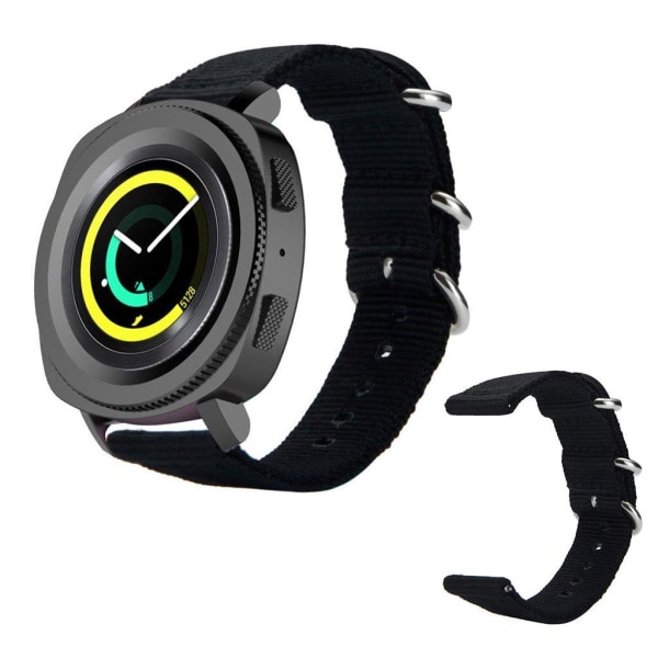 Samsung Gear Sport yksinkertainen nylonkellonauha - Musta Black