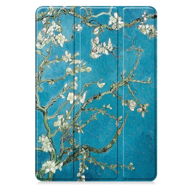 Xiaomi Pad 7 Case Pattern Print Leather Stand Tablet Cover - Aprikoosin Kukka Blue