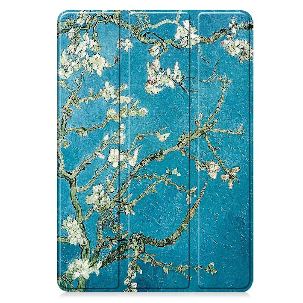 Xiaomi Pad 7 Case Pattern Print Tablet lædercover med stander - Abrikosblomst Blue