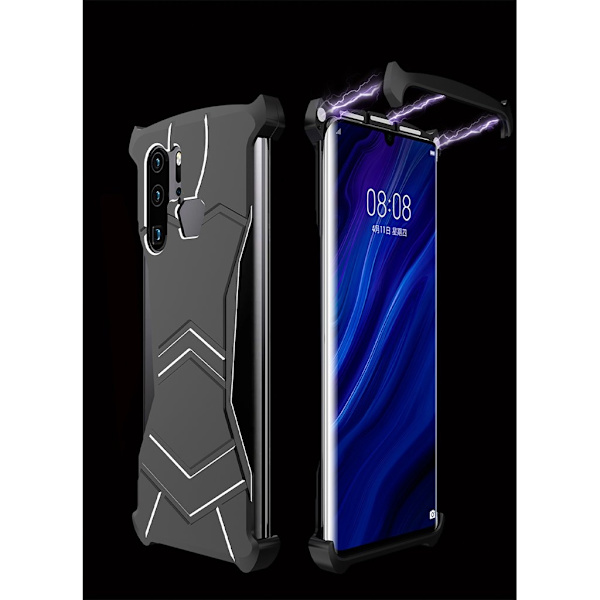 R-JUST Magnetisk Panther Aluminium etui - Huawei P30 - Sort Black