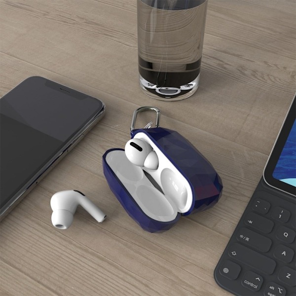 AirPods Pro-cover i rombisk stil med spænde - Sort Black