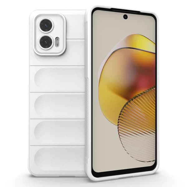 Blødt grebsformet cover til Motorola Moto G73 - Hvid White
