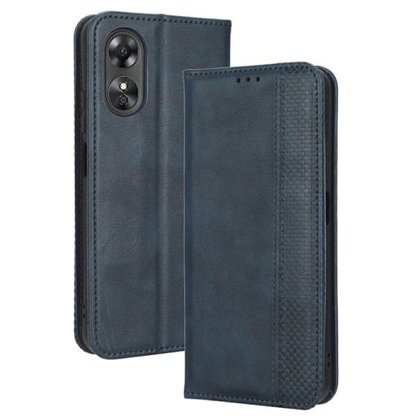Bofink Vintage läder Oppo A17 fodral - Blå Blå