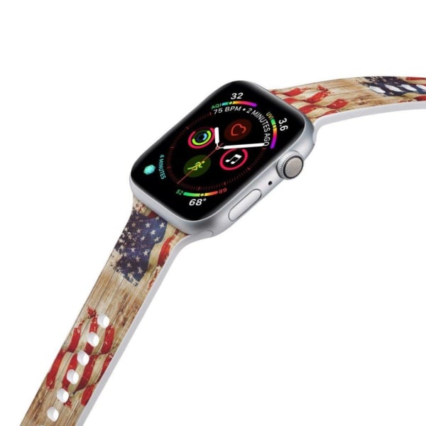 Apple Watch Series 5 44mm Mønster silikone urrem - US Flag Multicolor