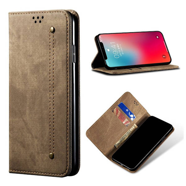 Jeans iPhone 12 Pro / iPhone 12 flip case - Khaki Brown