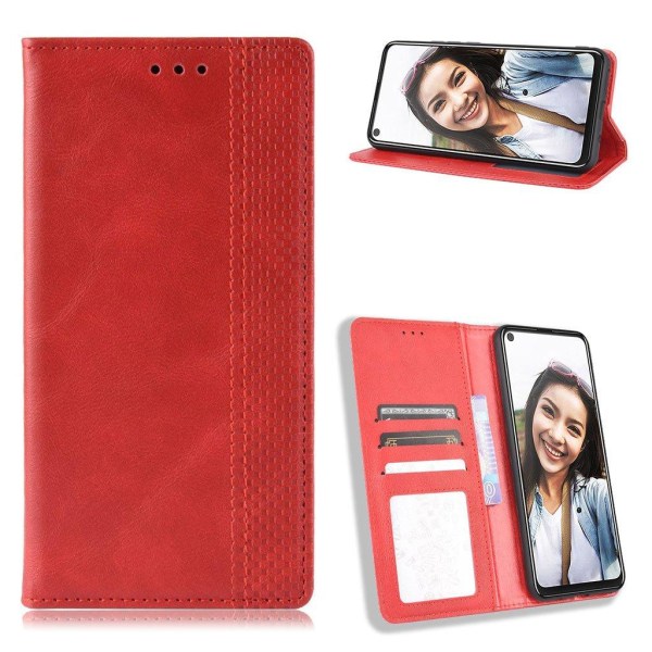 Bofink Vintage HTC U20 5G leather case - Red Red