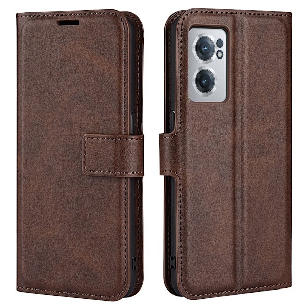 OnePlus Nord CE 2 5G nahkainen lompakokkotelo - Ruskea Brown