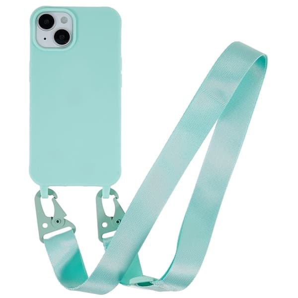 Matt iPhone 14 Plus-skal med nyckelband - Mintgrön Grön