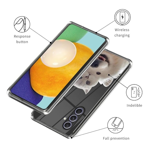 Deco Samsung Galaxy A34 5G Etui - Kat / Hund White